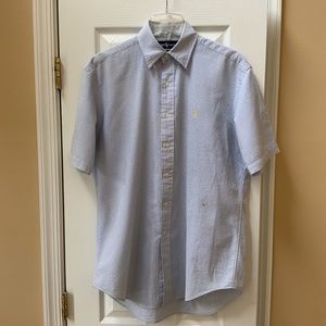 US Mens Sear-sucker Button Down Polo